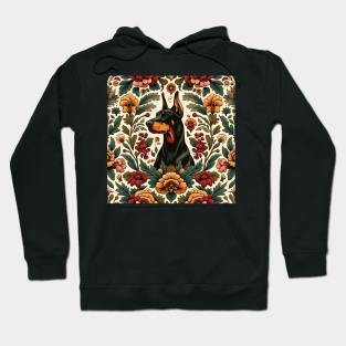 Dobermann in floral design Hoodie